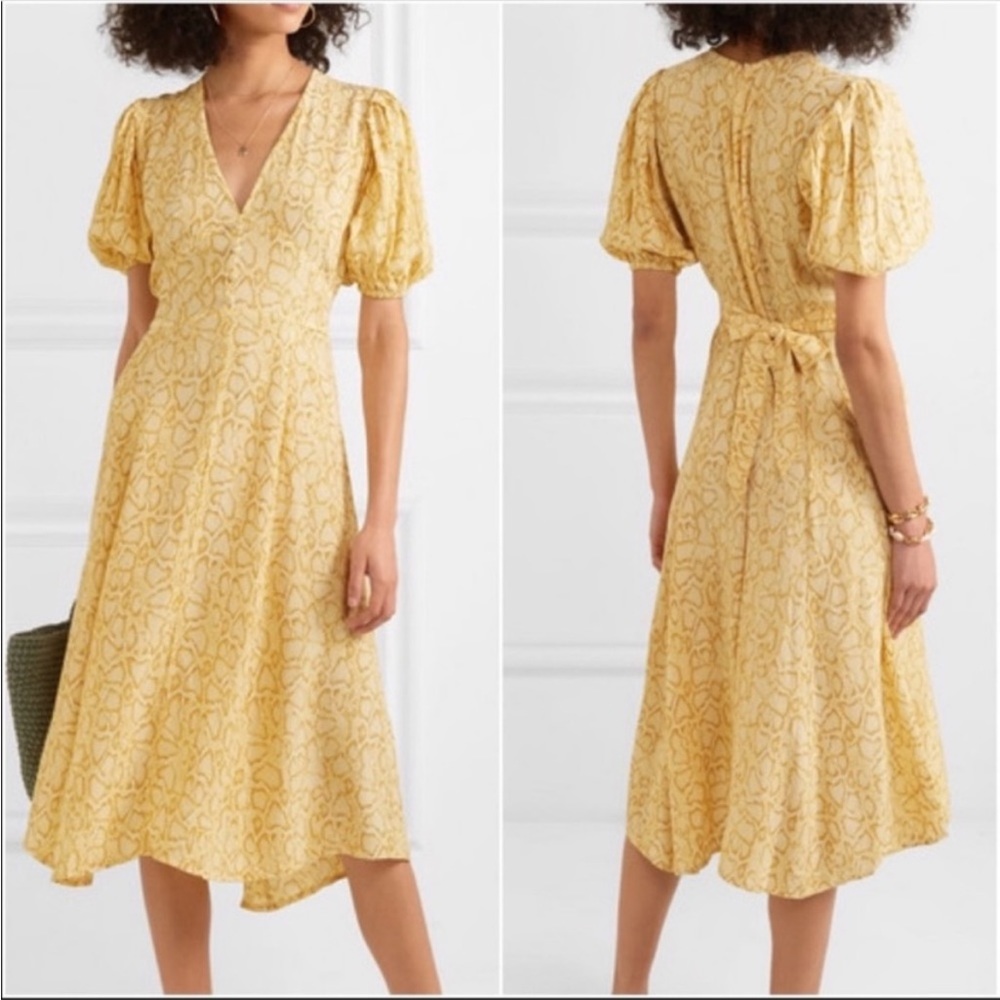 Faithfull The Brand Delia Midi Dress In Petra Snake Print